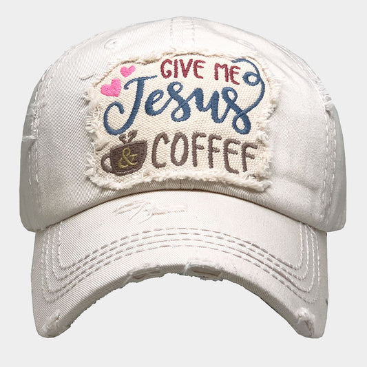 HATEGORY GIVE ME JESUS & COFFEE Vintage Baseball Cap