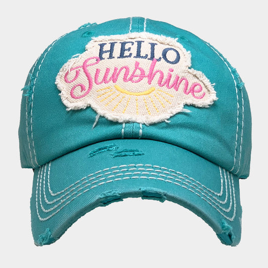 HATEGORY Hello Sunshine Accented Vintage Baseball Cap
