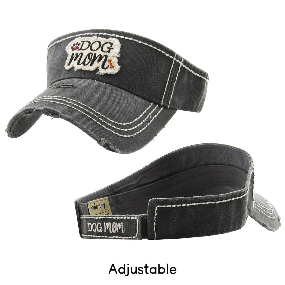 HATEGORY DOG mom Paw Vintage Visor Hat