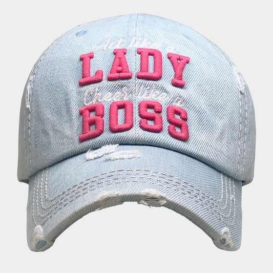 HATEGORY Act like a LADY Cheer like a BOSS Vintage Baseball Cap
