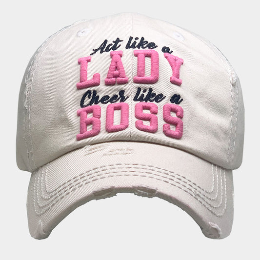 HATEGORY Act like a LADY Cheer like a BOSS Vintage Baseball Cap