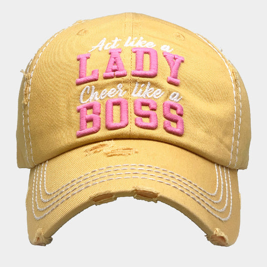 HATEGORY Act like a LADY Cheer like a BOSS Vintage Baseball Cap