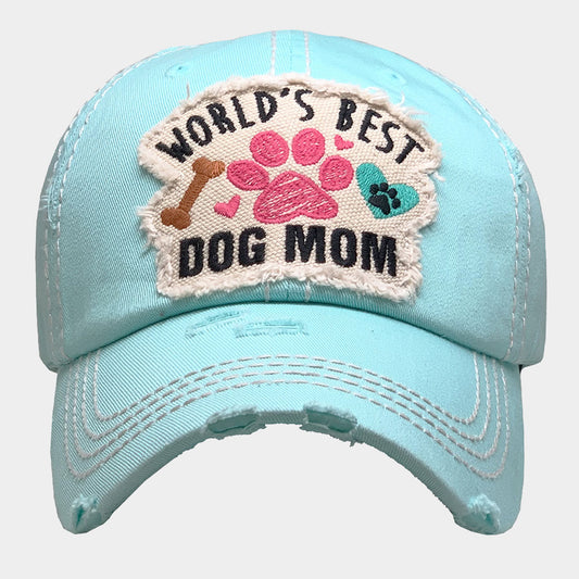 HATEGORY World's Best Dog Mom Paw Vintage Baseball Cap