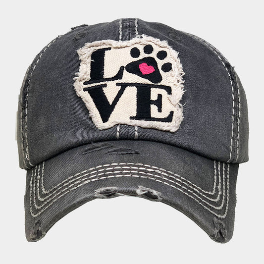 HATEGORY LOVE Paw Vintage Baseball Cap