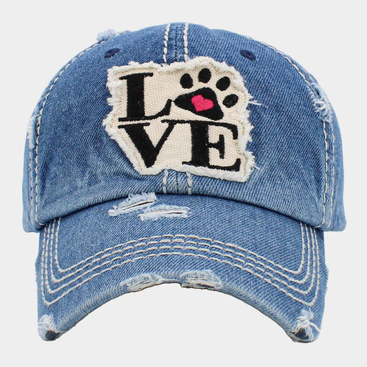 HATEGORY LOVE Paw Vintage Baseball Cap