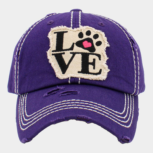HATEGORY LOVE Paw Vintage Baseball Cap