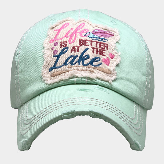 HATEGORY Life IS BETTER AT THE Lake Vintage Baseball Cap