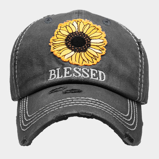 HATEGORY Sunflower Blessed Vintage Baseball Cap