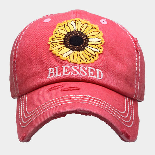 HATEGORY Sunflower Blessed Vintage Baseball Cap