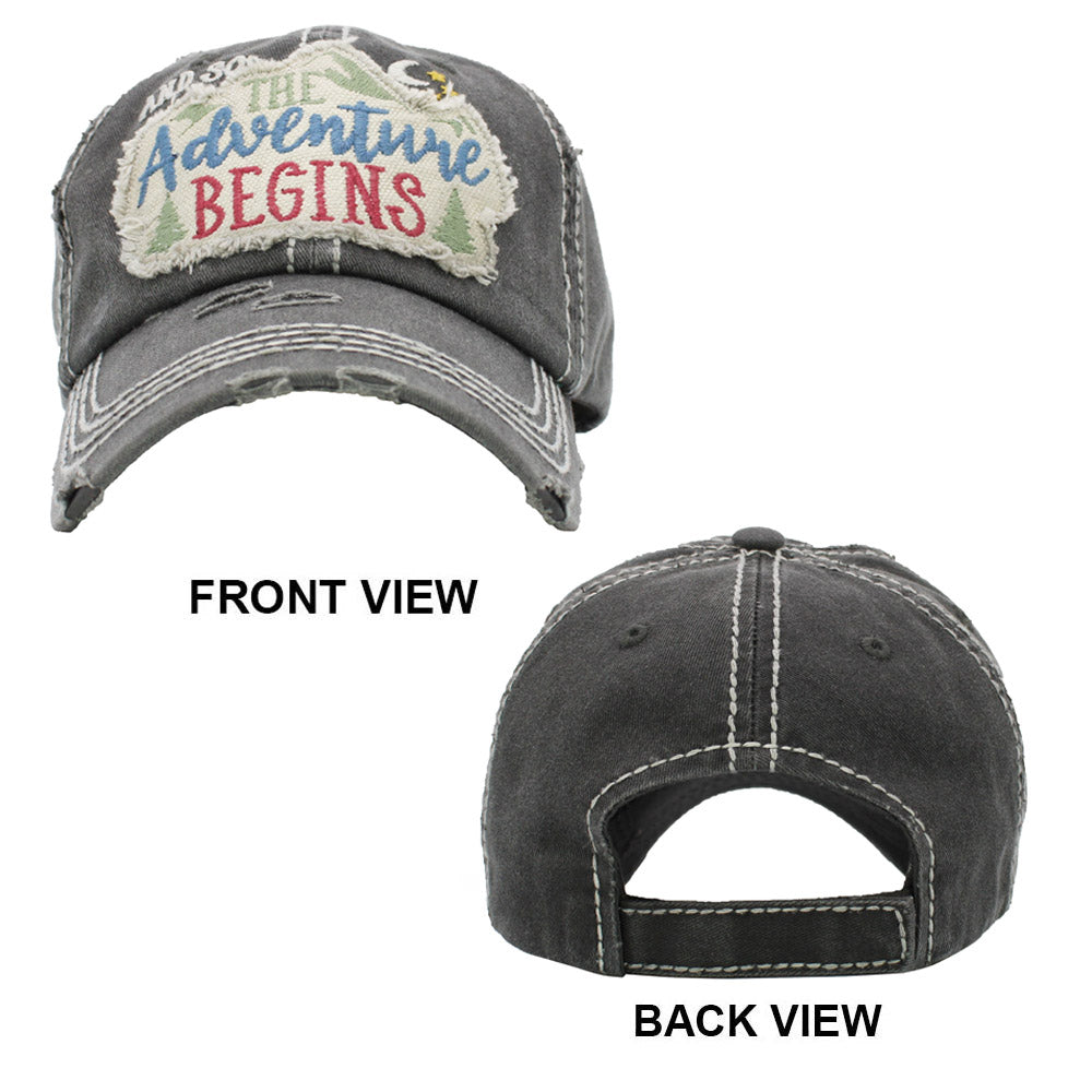 HATEGORY THE Adventure BEGINS Vintage Baseball Cap