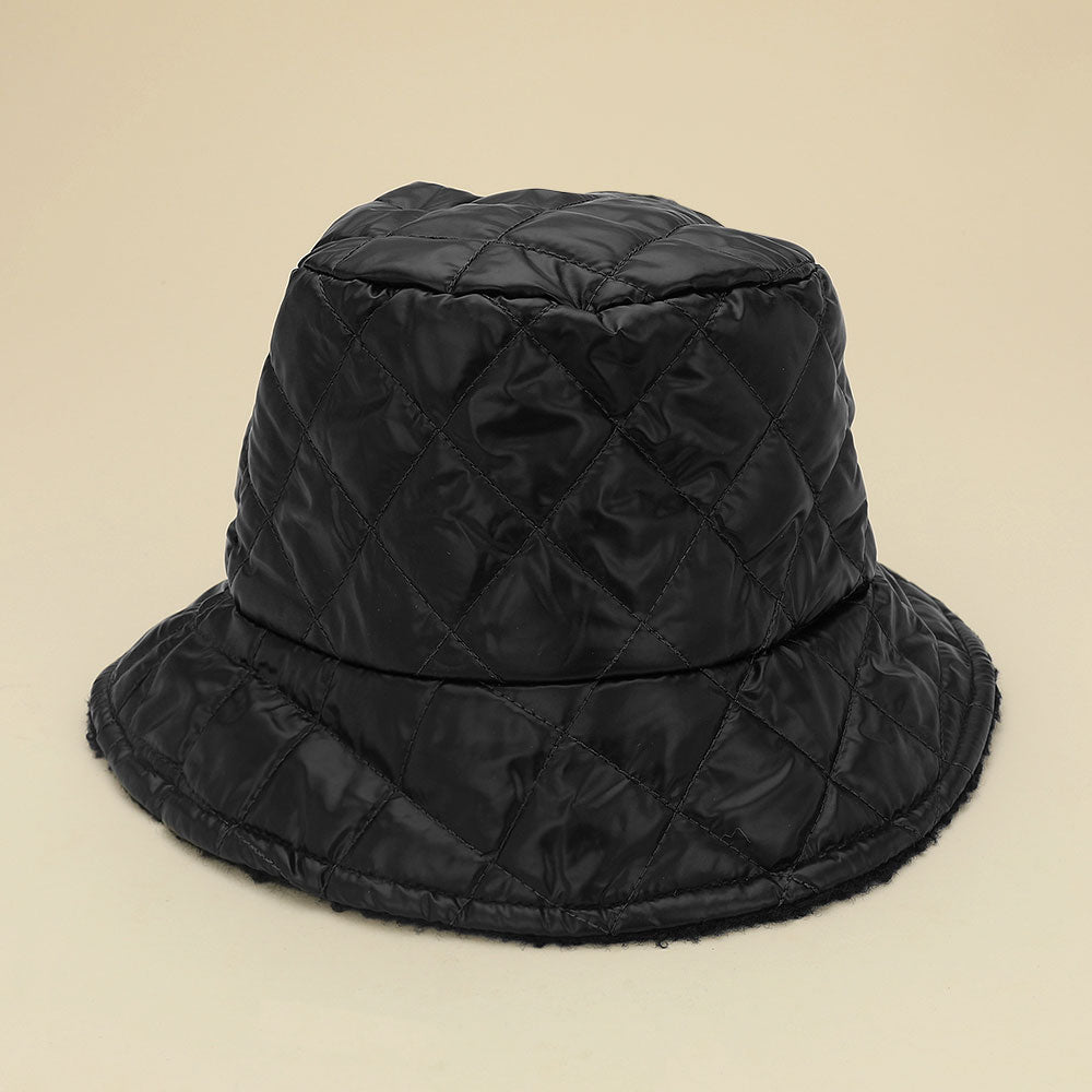 HATEGORY Quilted Reversible Winter Bucket Hat
