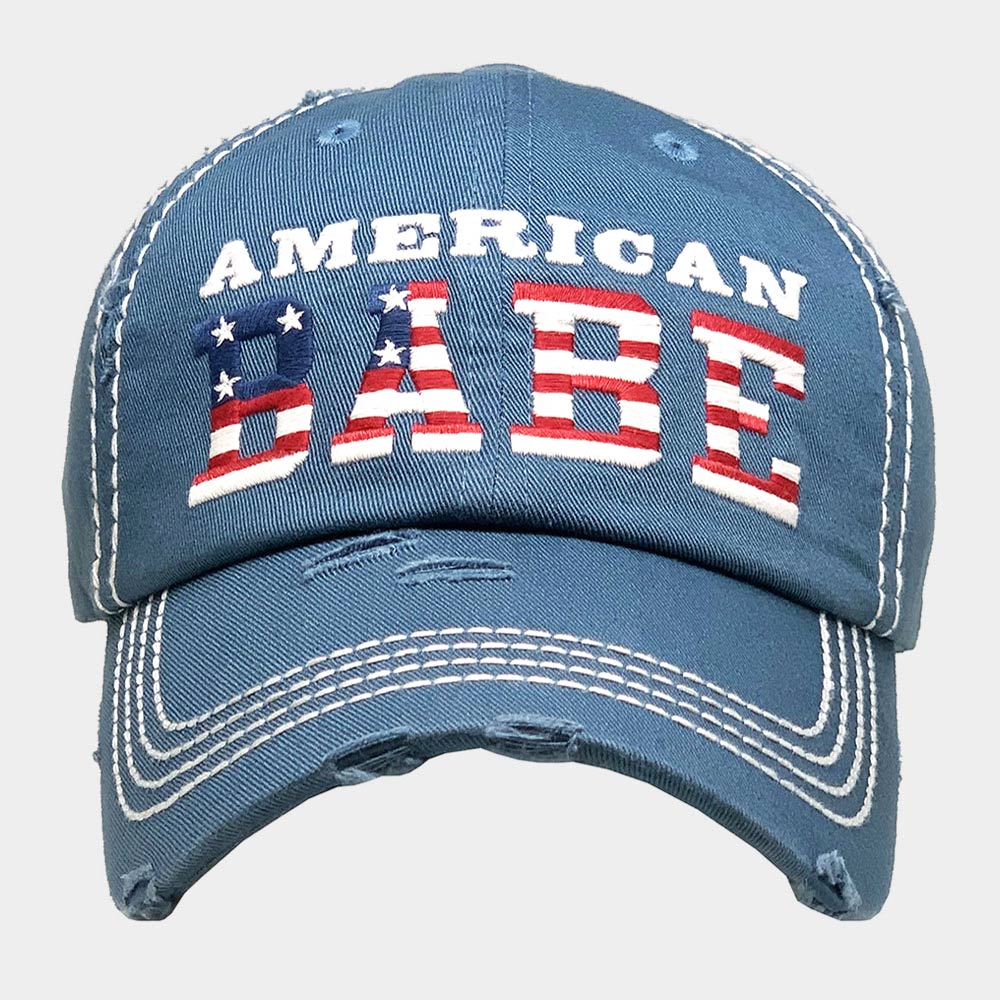 HATEGORY American Babe American USA Flag Vintage Baseball Cap