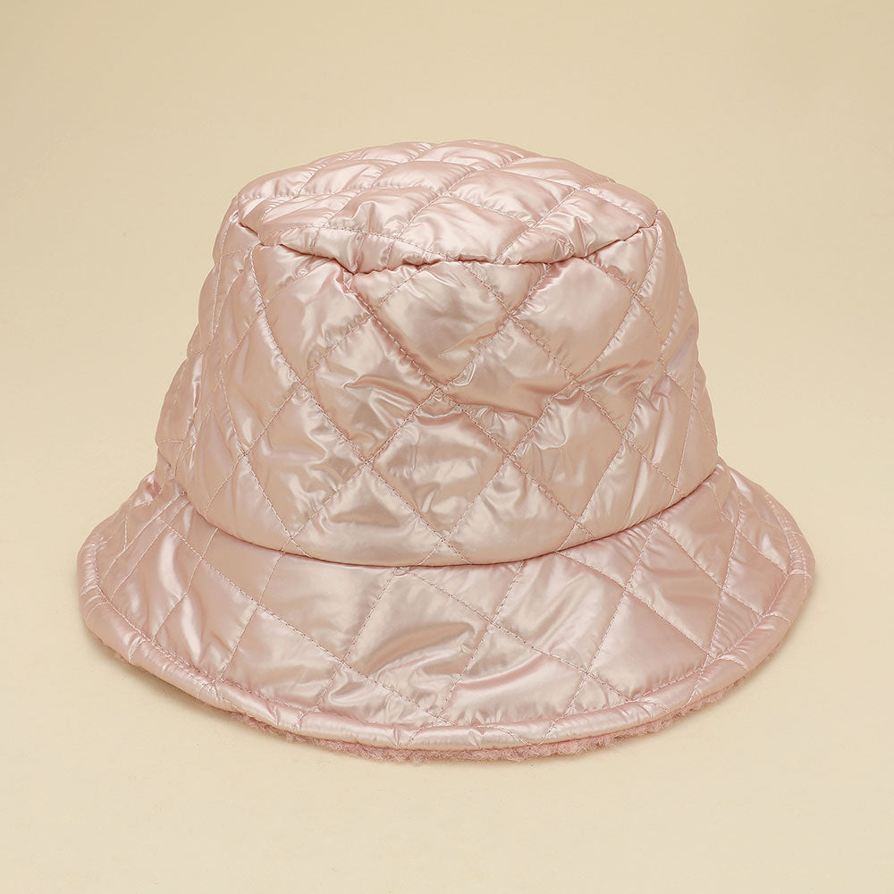 HATEGORY Quilted Reversible Winter Bucket Hat