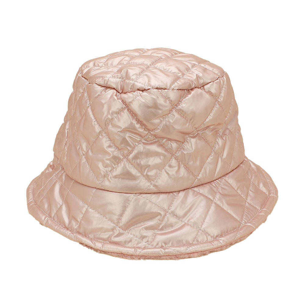 HATEGORY Quilted Reversible Winter Bucket Hat