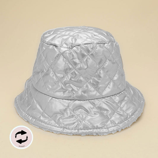 HATEGORY Quilted Reversible Winter Bucket Hat