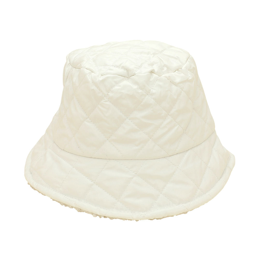 HATEGORY Quilted Reversible Winter Bucket Hat