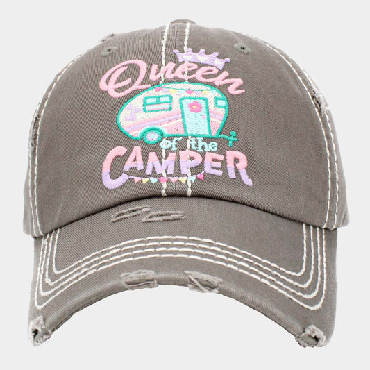 HATEGORY Queen of the CAMPER Vintage Baseball Cap