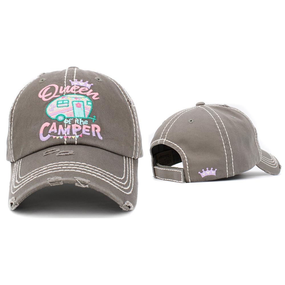 HATEGORY Queen of the CAMPER Vintage Baseball Cap