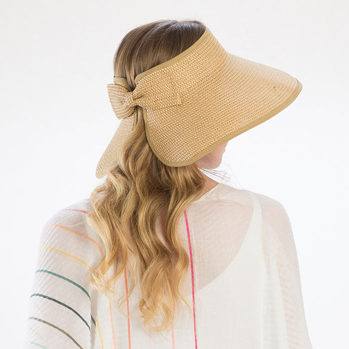 HATEGORY Bow With Band Roll Visor Sun Hat