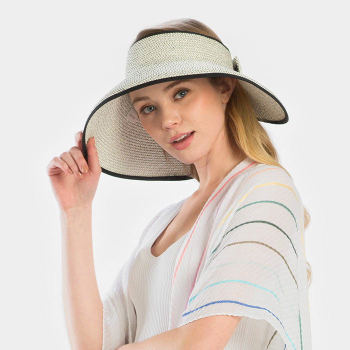 HATEGORY Bow With Band Roll Visor Sun Hat
