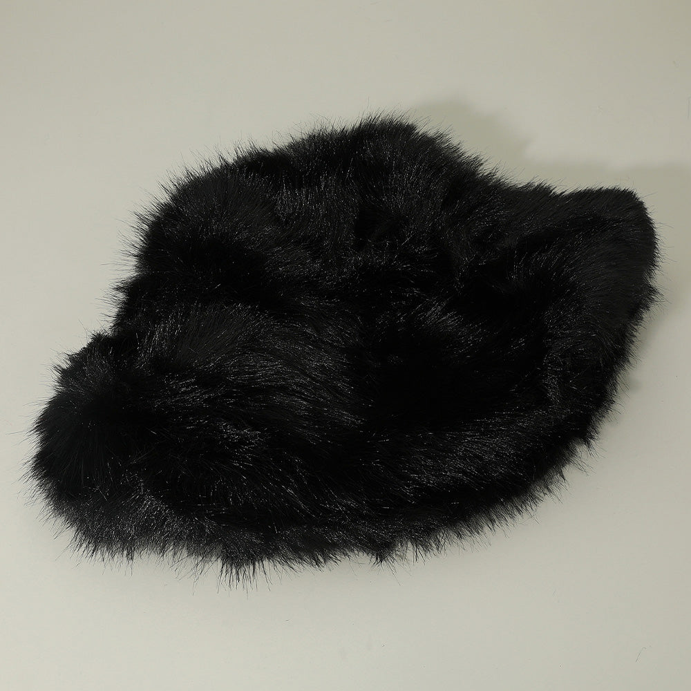 HATEGORY Cozy Fluffy Fur Winter Bucket Hat