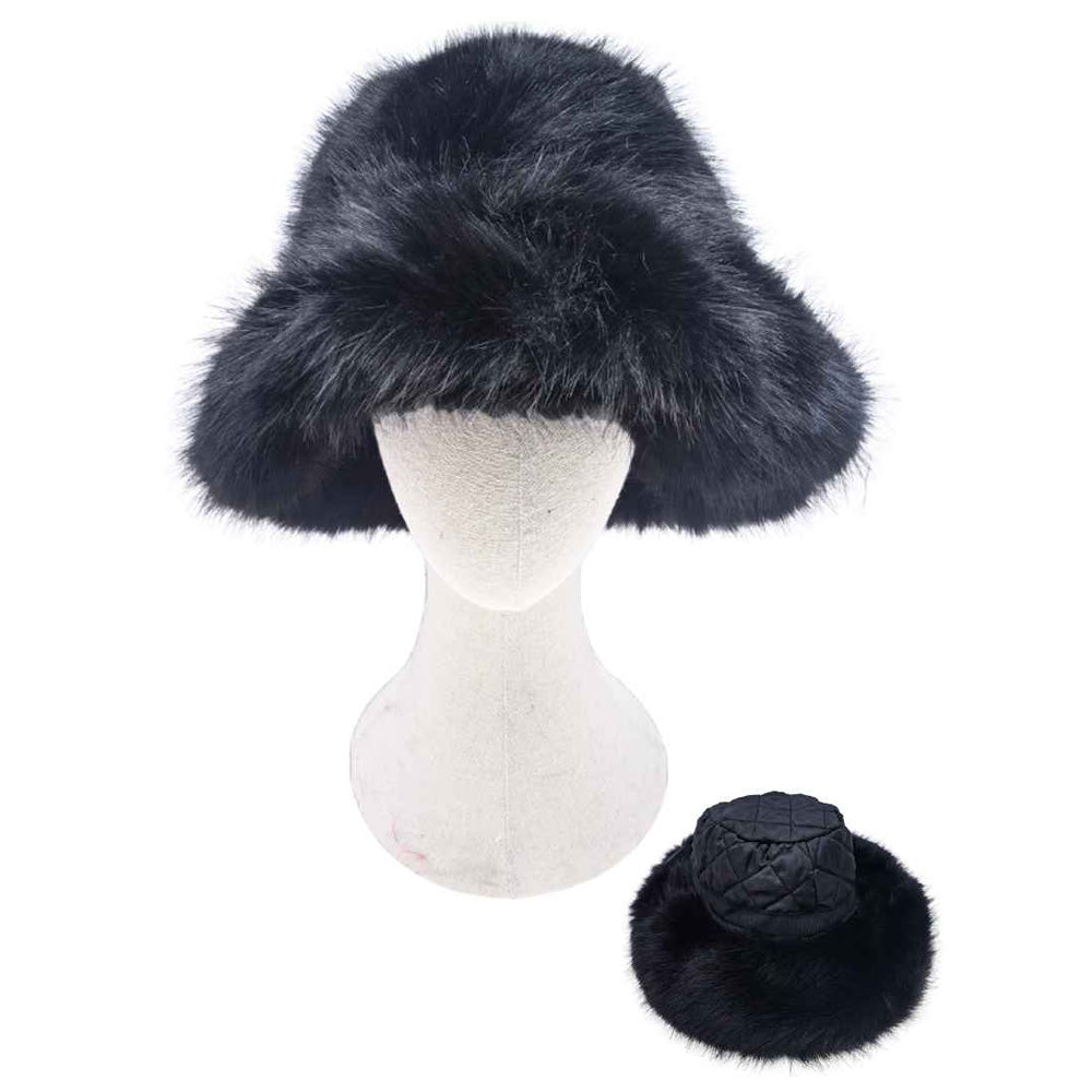 HATEGORY Cozy Fluffy Fur Winter Bucket Hat