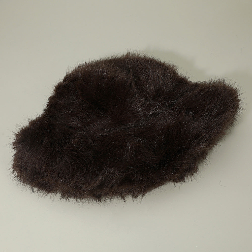 HATEGORY Cozy Fluffy Fur Winter Bucket Hat