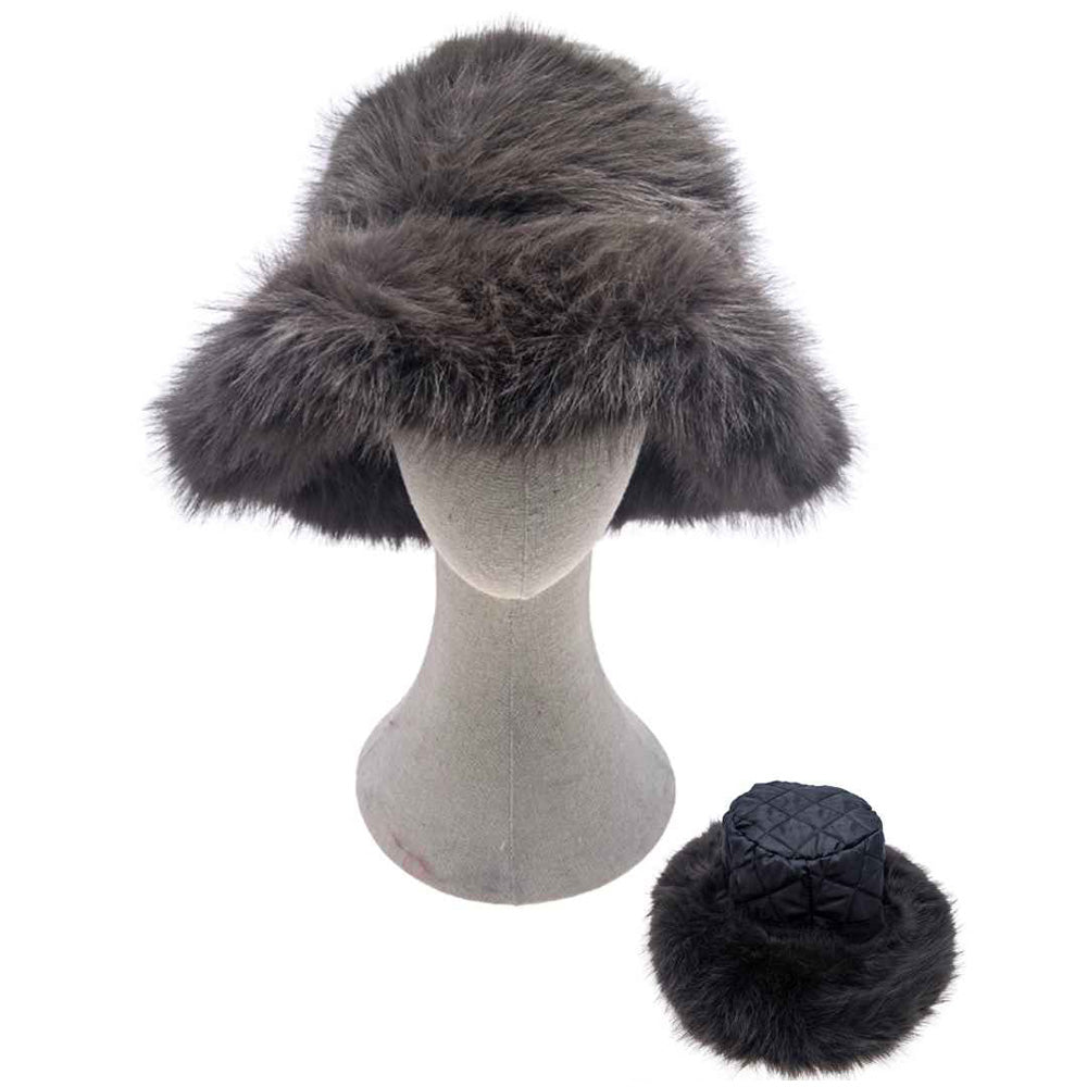 HATEGORY Cozy Fluffy Fur Winter Bucket Hat