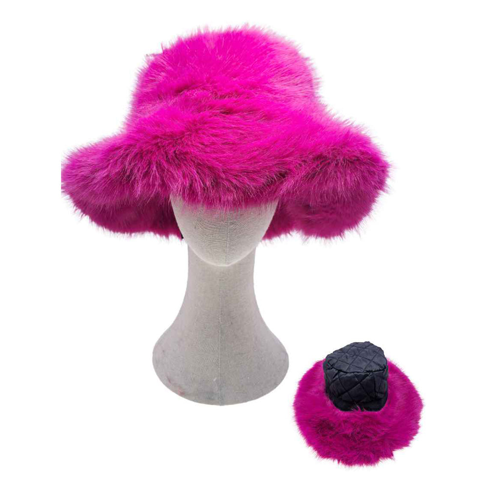 HATEGORY Cozy Fluffy Fur Winter Bucket Hat