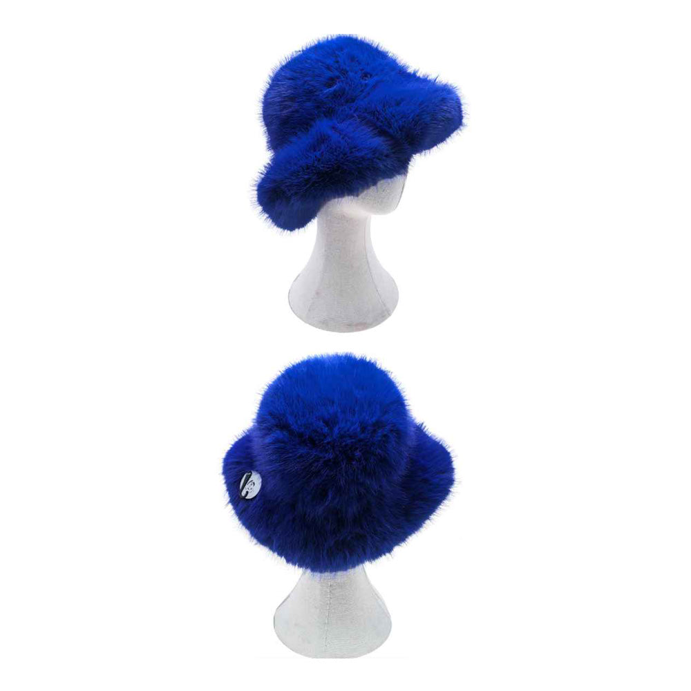 HATEGORY Cozy Fluffy Fur Winter Bucket Hat