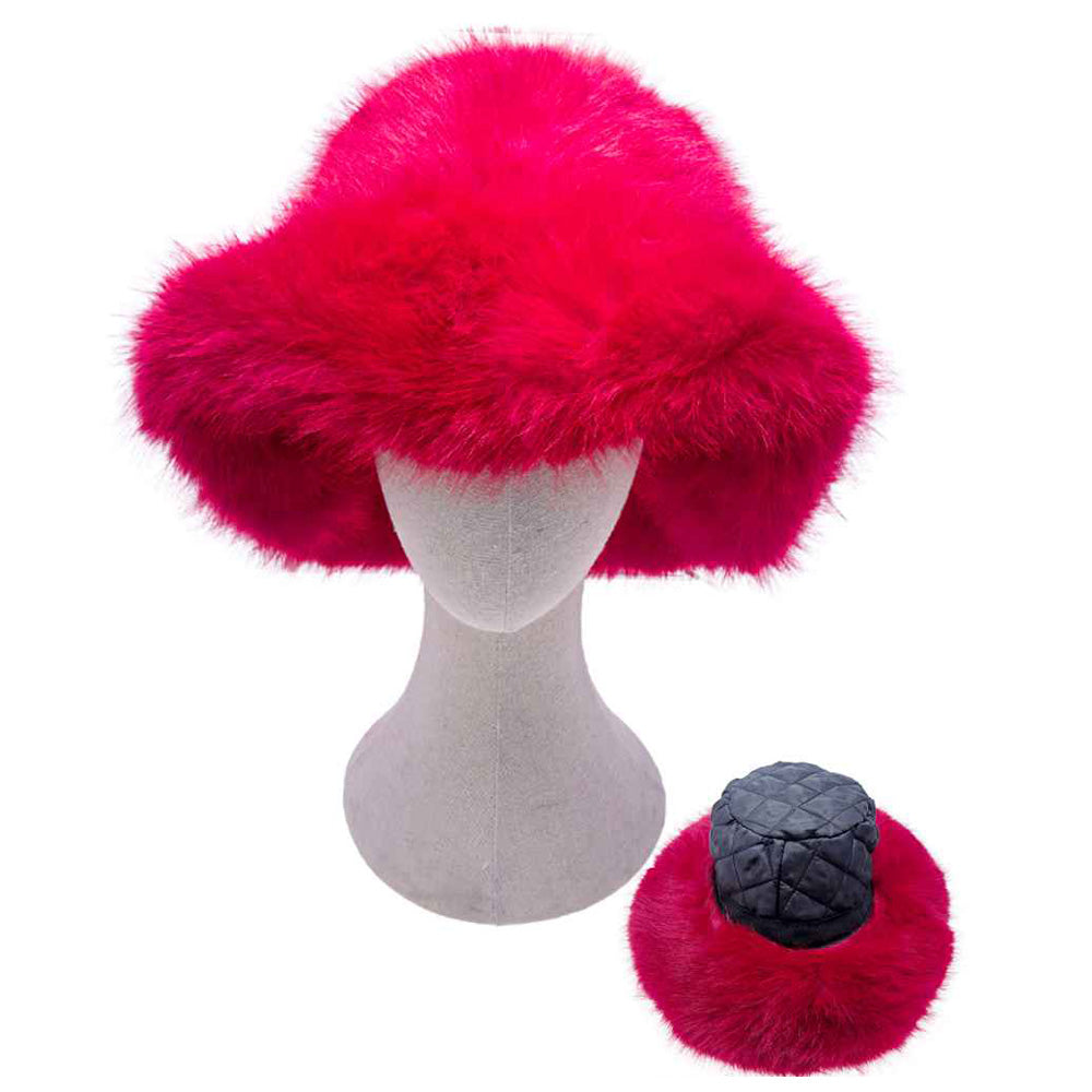 HATEGORY Cozy Fluffy Fur Winter Bucket Hat