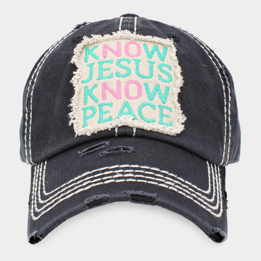 HATEGORY KNOW JESUS KNOW PEACE Vintage Baseball Cap