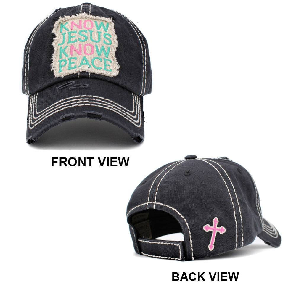 HATEGORY KNOW JESUS KNOW PEACE Vintage Baseball Cap