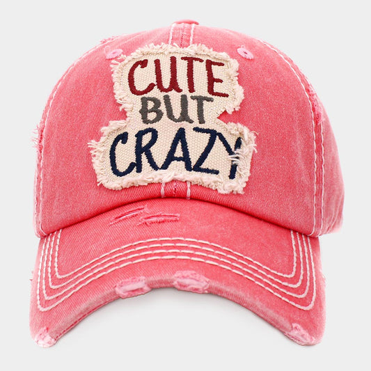 HATEGORY CUTE BUT CRAZY Message Vintage Baseball Cap