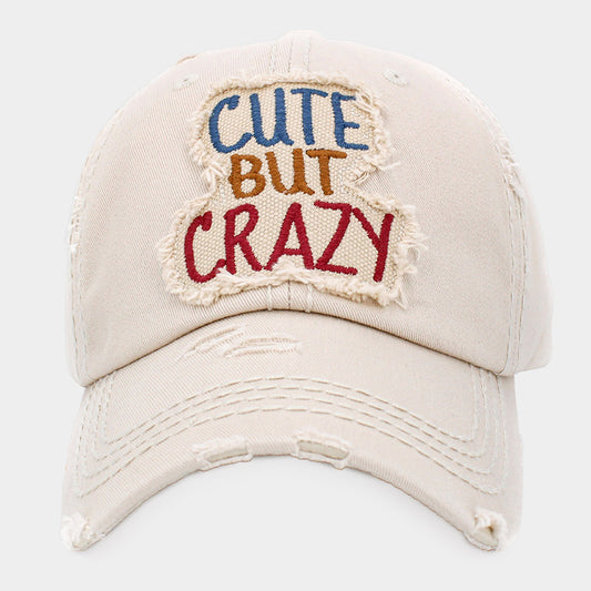 HATEGORY CUTE BUT CRAZY Message Vintage Baseball Cap