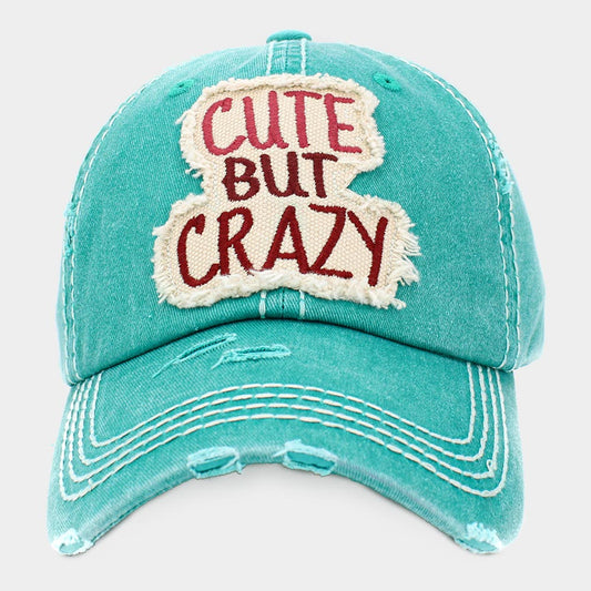 HATEGORY CUTE BUT CRAZY Message Vintage Baseball Cap