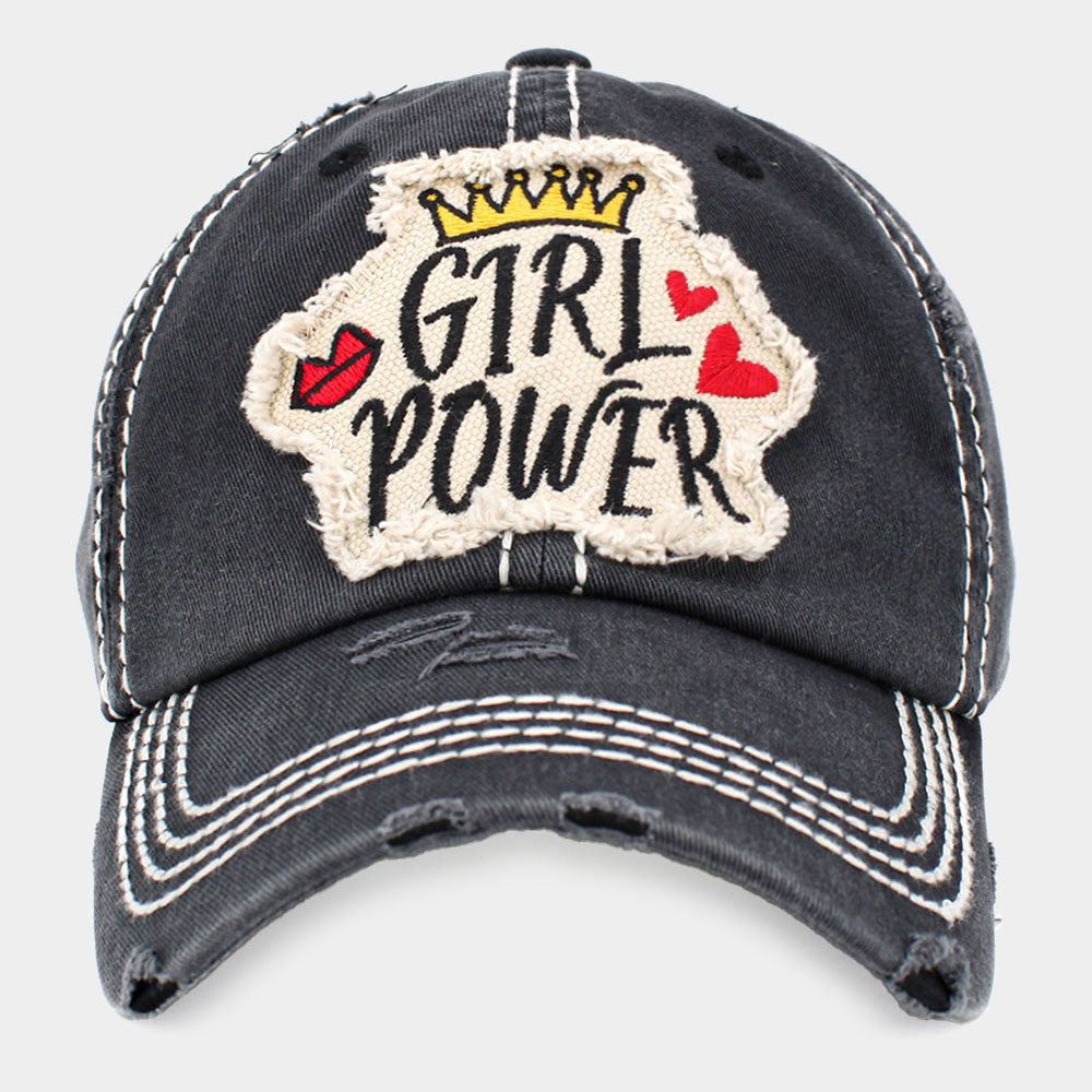 HATEGORY Girl Power Message Vintage Baseball Cap