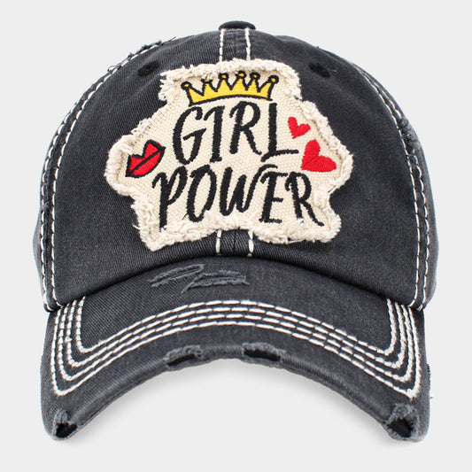 HATEGORY Girl Power Message Vintage Baseball Cap