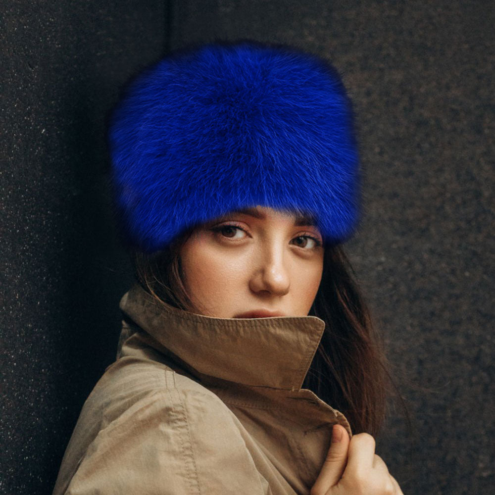 HATEGORY Faux Fur Furry Cossack Style Winter Hat