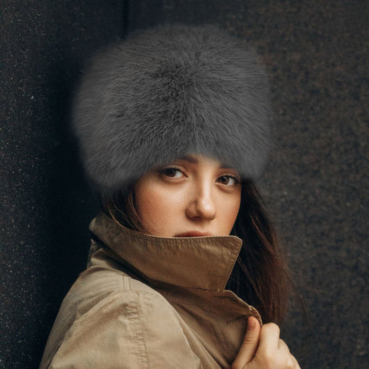 HATEGORY Faux Fur Furry Cossack Style Winter Hat