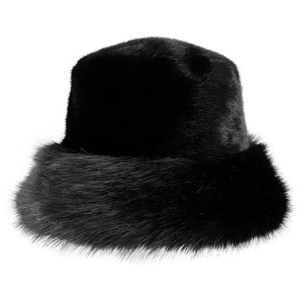 HATEGORY Faux Fur Russian Style Plush Bucket Hat