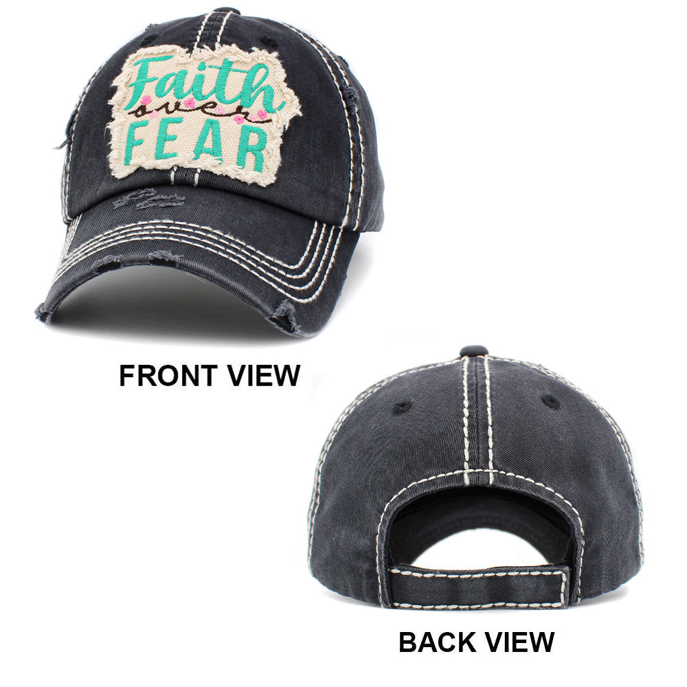 HATEGORY Faith over FEAR Message Vintage Baseball Cap