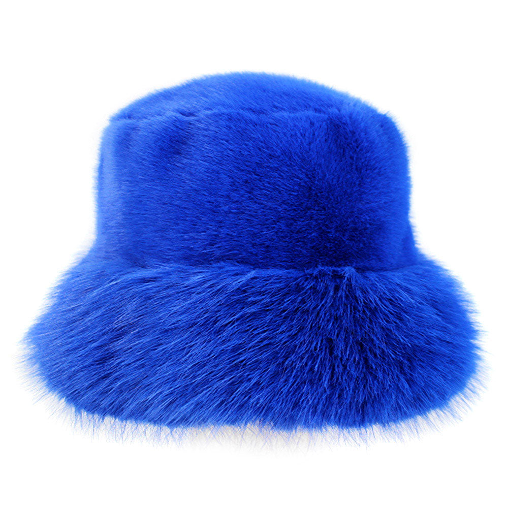 HATEGORY Faux Fur Russian Style Plush Bucket Hat