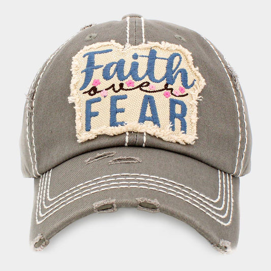 HATEGORY Faith over FEAR Message Vintage Baseball Cap