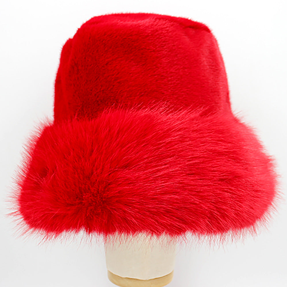 HATEGORY Faux Fur Russian Style Plush Bucket Hat