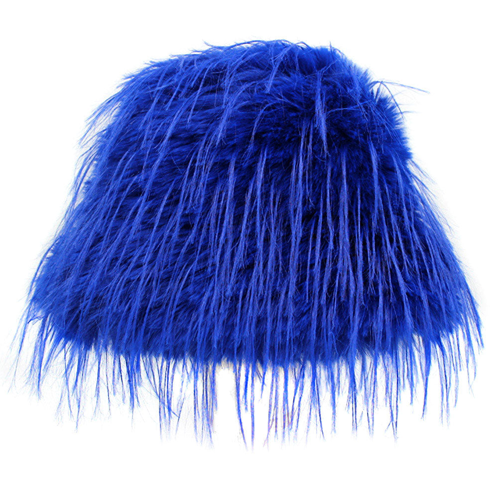 HATEGORY Faux Fur Feather Bucket Hat