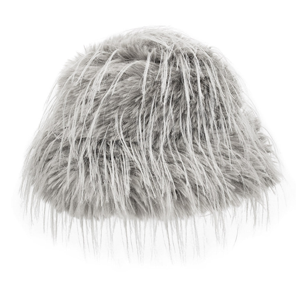 HATEGORY Faux Fur Feather Bucket Hat