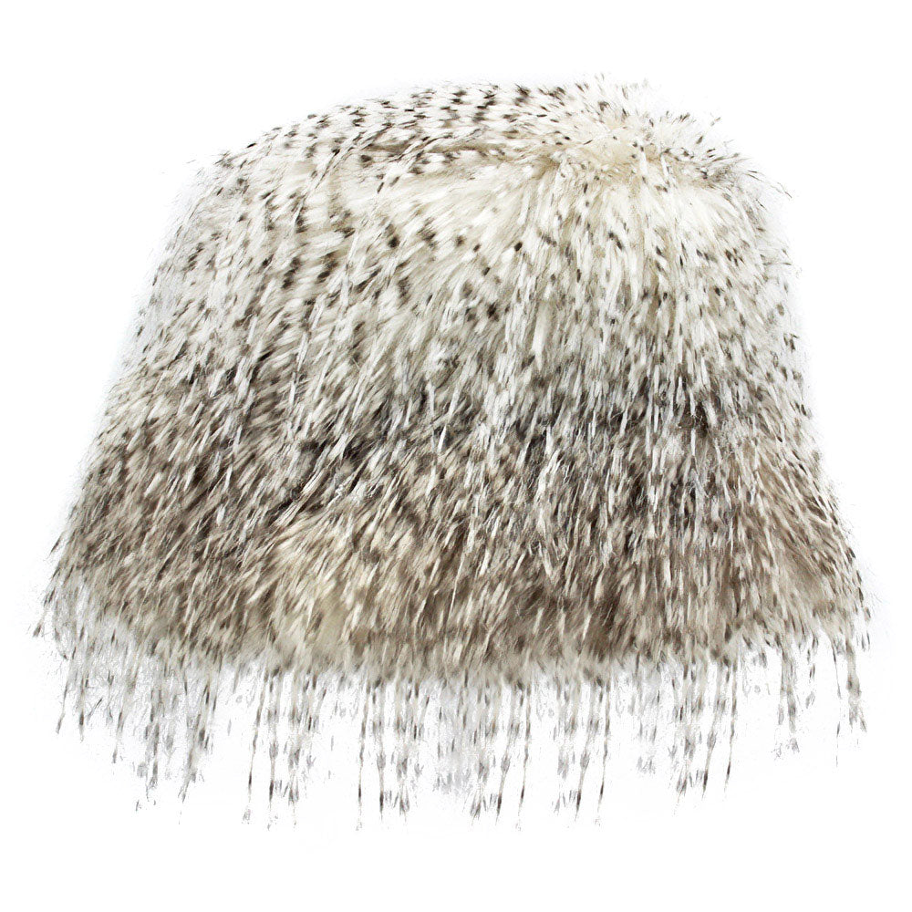 HATEGORY Faux Fur Feather Bucket Hat