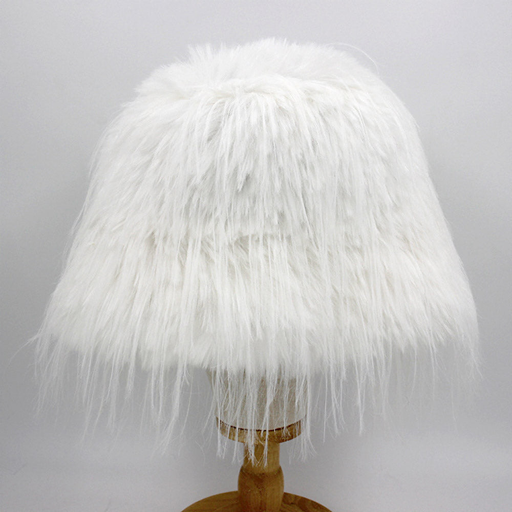 HATEGORY Faux Fur Feather Bucket Hat