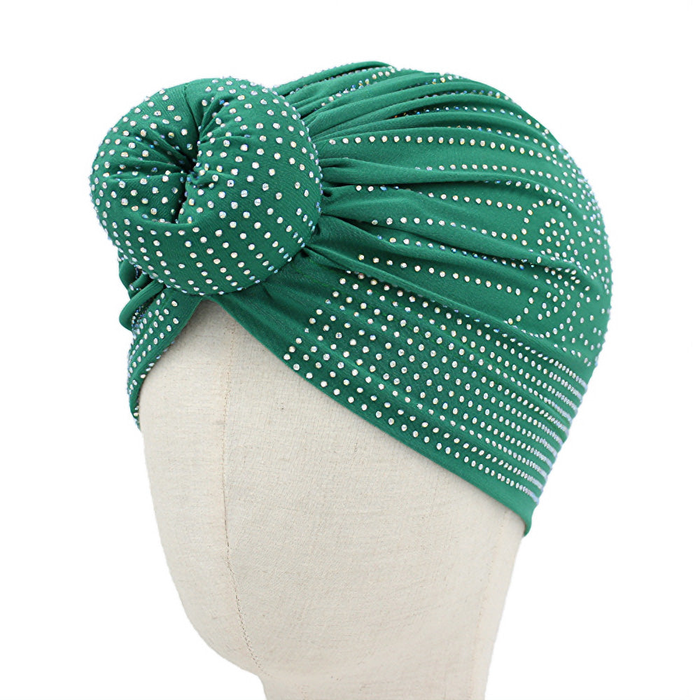 HATEGORY Bling Studded Turban Hat